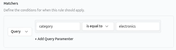 Query Matcher – is equal to