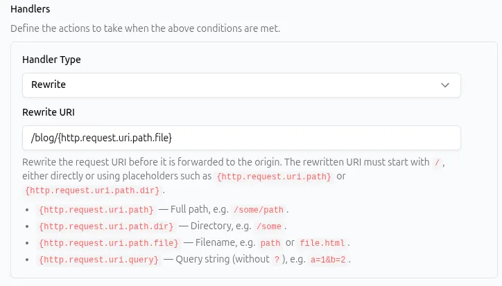Rewrite Handler Strip Path UI