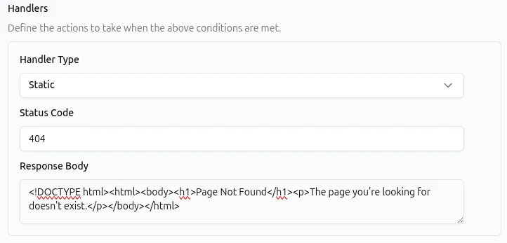 Static Response 404 UI