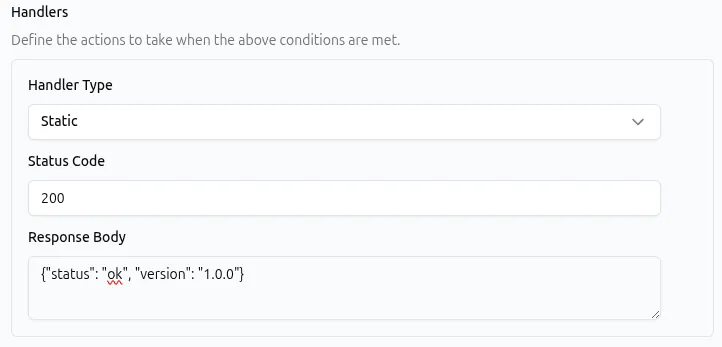 Static Response JSON UI